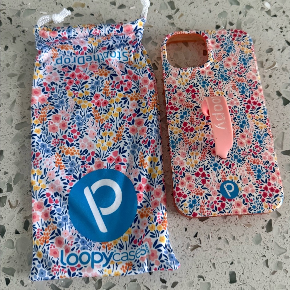 LoopyCases Floral Phone Case with Pink Loop